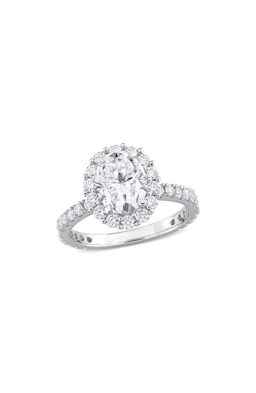 Shop Delmar Sterling Silver Created Moissanite Engagement Style Ring In White/silver