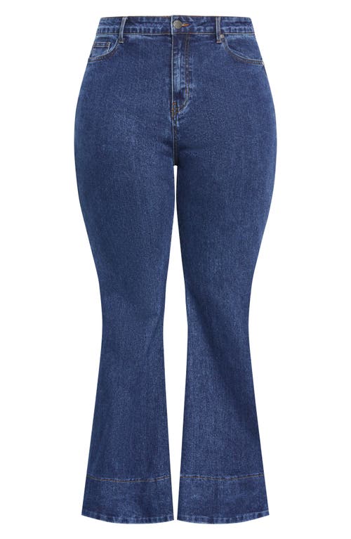 Shop City Chic Harley Veronica High Waist Flare Leg Jeans In Mid Wash