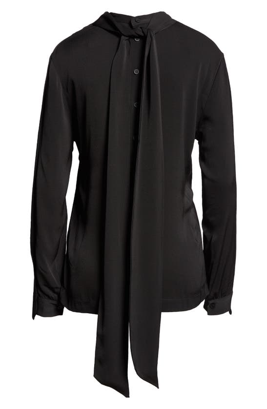 BALENCIAGA BALENCIAGA MIXED MEDIA TIE NECK REVERSIBLE WOOL CARDIGAN