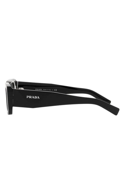 Prada Pr 06ys Rectangle Frame Sunglasses In Black/white