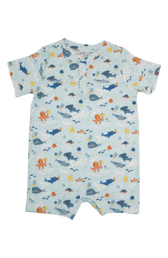 Angel Dear Babies' Playful Sea Life Romper In Blue