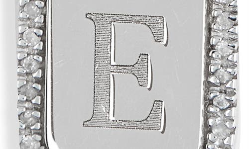 Meshmerise Diamond Initial Dog Tag Pendant Necklace In White-e
