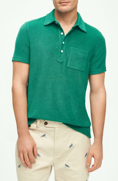 Brooks Brothers Cotton Terry Cloth Pocket Polo In Galapagos Green
