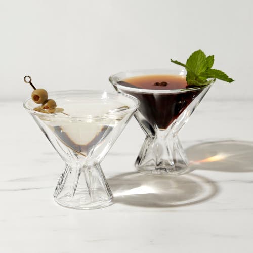 Viski Double Walled Martini Glasses Set Of 2 In Clear