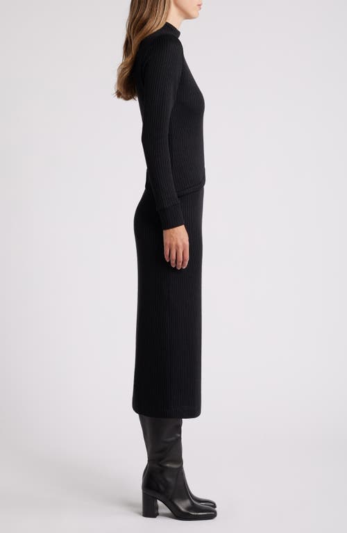 Shop Du Paradis Valentin Long Sleeve Rib Maxi Dress In Black