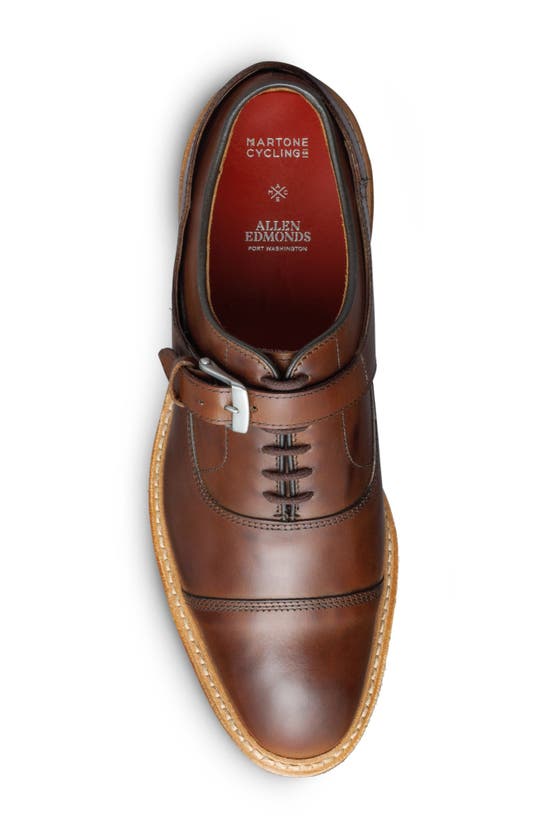 Shop Allen Edmonds Park Avenue Cap Toe Oxford With Buckle Harness In Dark Chili