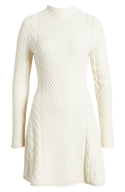 Shop Treasure & Bond Cabled Long Sleeve Sweater Dress In Ivory Dove