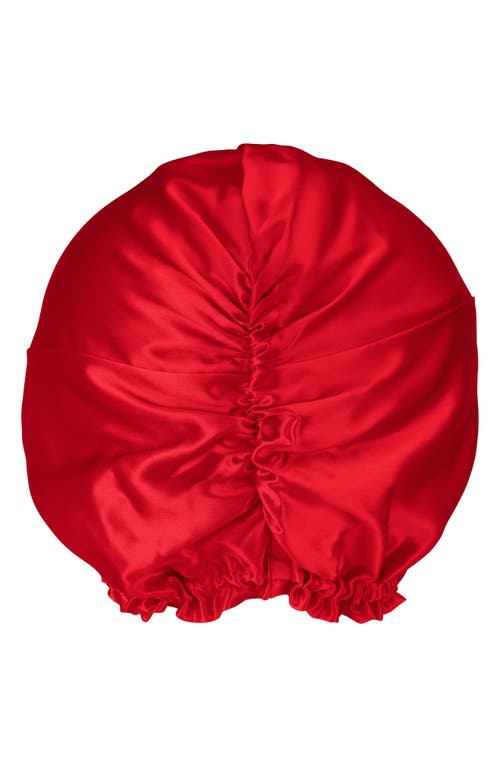 Blissy Mulberry Silk Hair Bonnet In Red