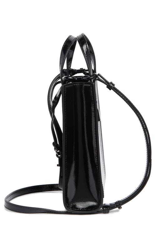 Marc Jacobs Micro Patent Leather Tote In Black