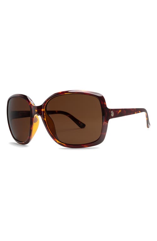 Electric Marin 56mm Polarized Oversize Square Sunglasses In Gloss Tort/bronze Polar