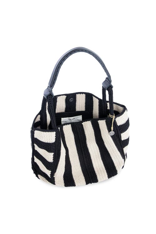 The Sak Los Feliz Crochet Extra-large Tote In Black Stripe