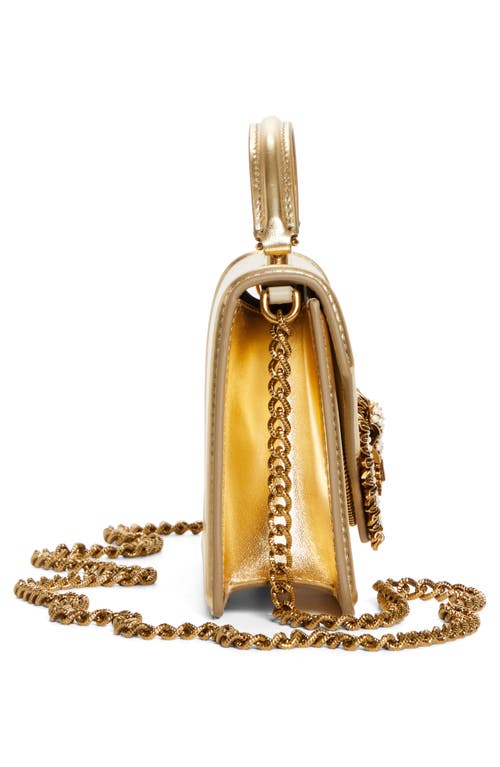 Dolce & Gabbana Mini Devotion Laminated Leather Bag In Gold