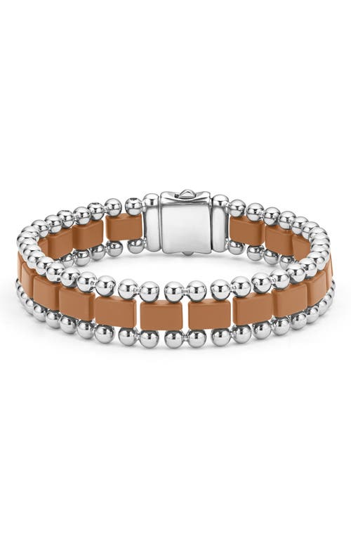 Shop Lagos Anthem Ceramic Link Bracelet In Tan