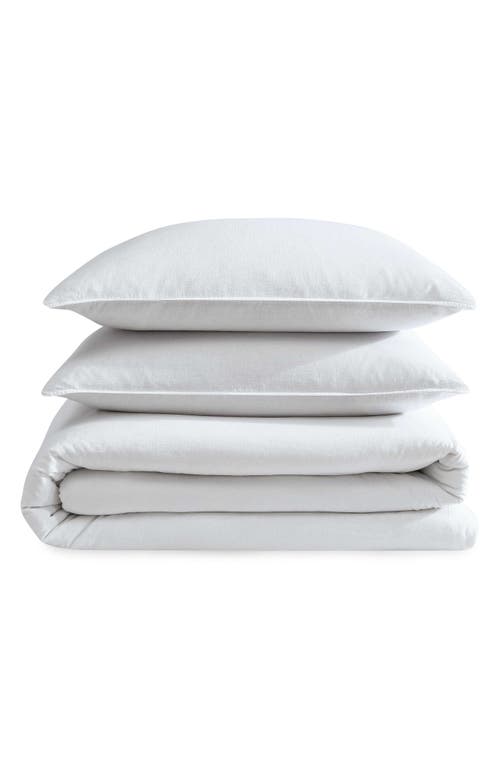 Calvin Klein Soft Linen Blend Duvet Cover & Shams Set in White at Nordstrom