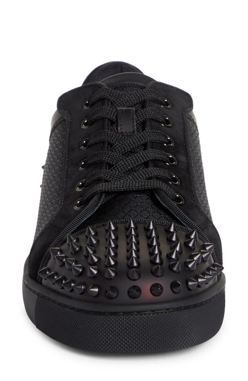 Shop Christian Louboutin Seavaste 2 Orlato Flat Sneaker In B446-black/black Satine