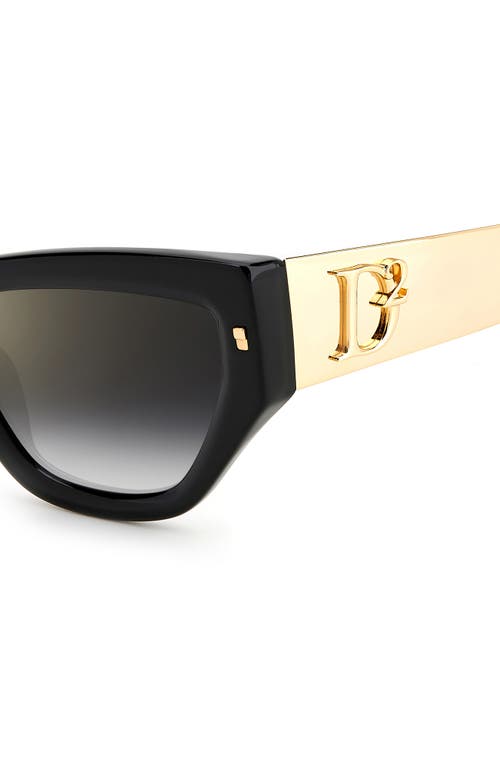 Shop Dsquared2 54mm Cat Eye Sunglasses In Black/gold/grey