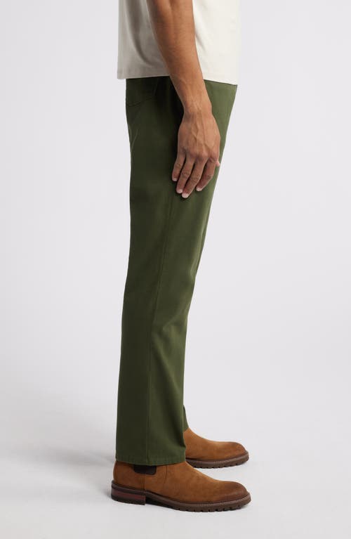 Shop Johnston & Murphy Straight Leg Stretch Pima Cotton Pants In Olive