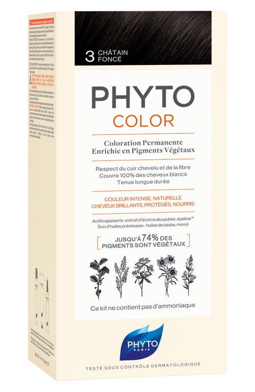 Phytocolor Permanent Hair Color in 3 Dark Brown