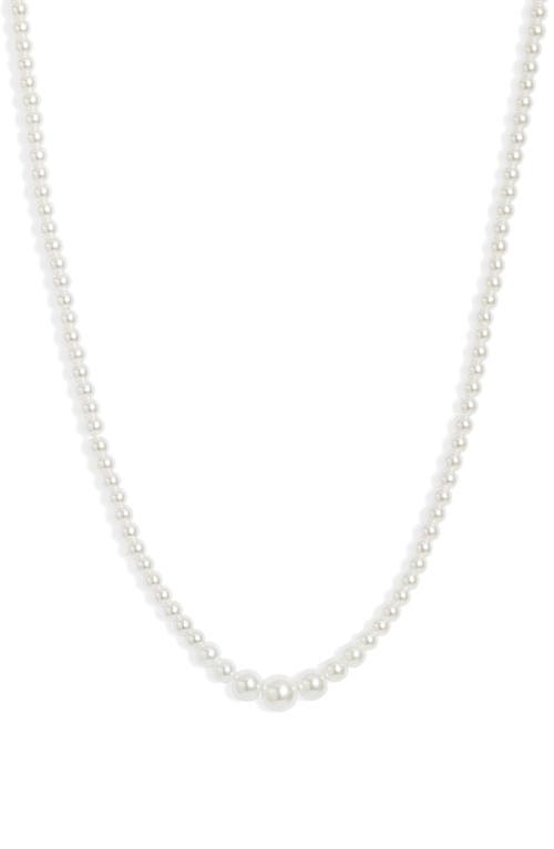 Shop Nordstrom Graduated Faux Pearl Necklace In White- Gold