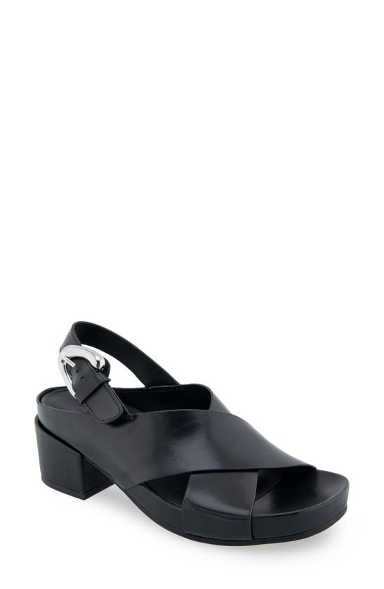 Shop Aerosoles Chrystie Sandal In Black Leather