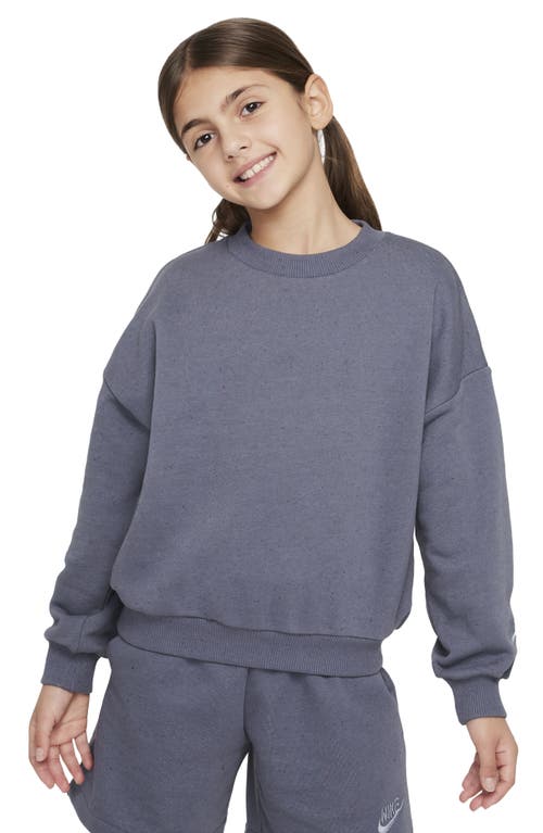 Nike Kids' Icon Oversize Fleece Sweatshirt In Blue