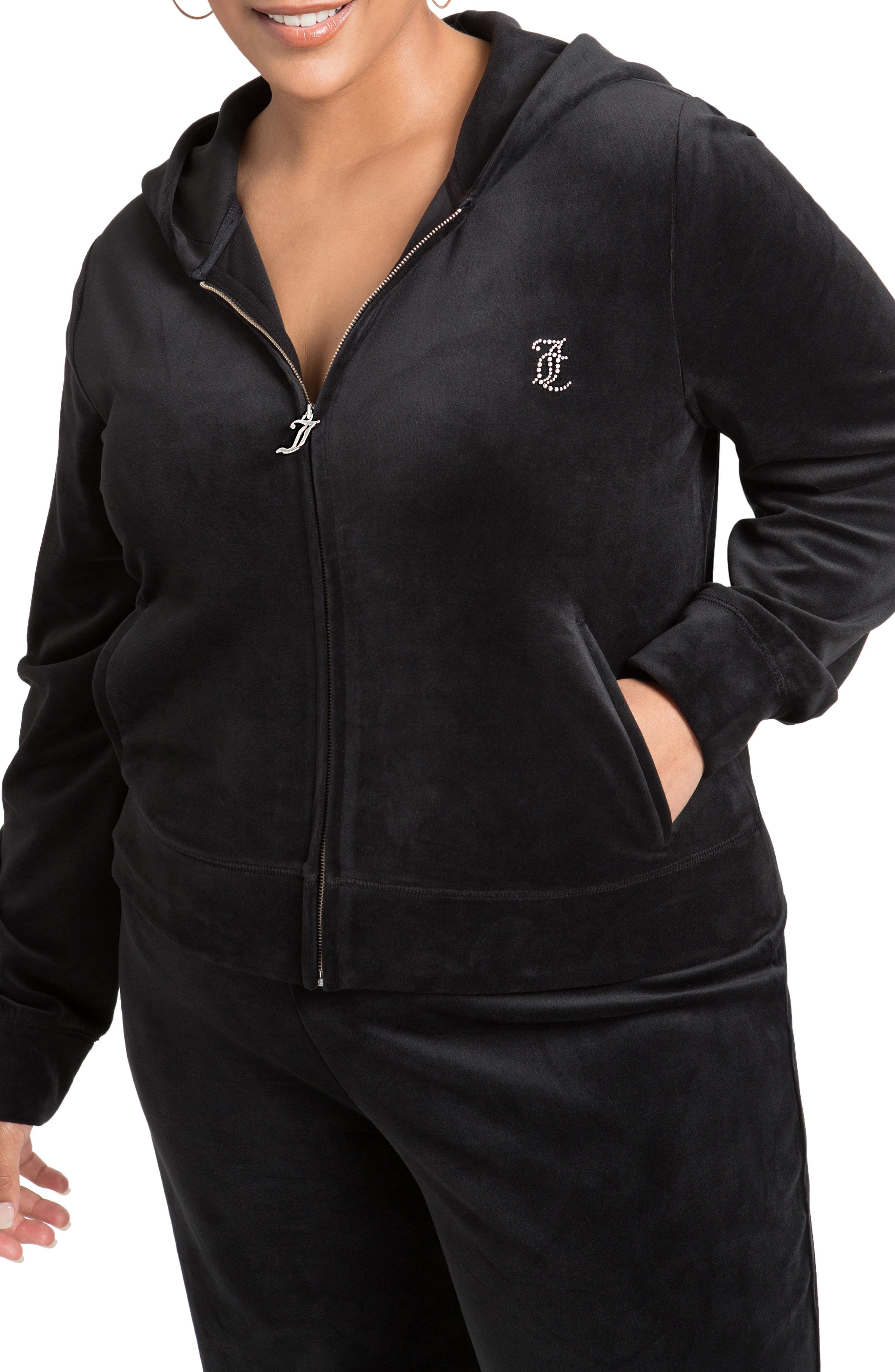 plus size velour jacket