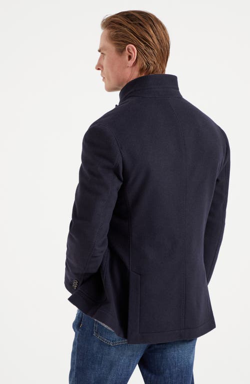 Shop Brunello Cucinelli Blazer-style Outerwear In Navy Blue