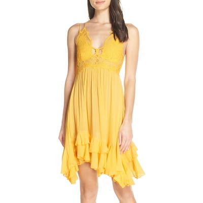 Free People Intimately Fp Adella Frilled Chemise, Yellow