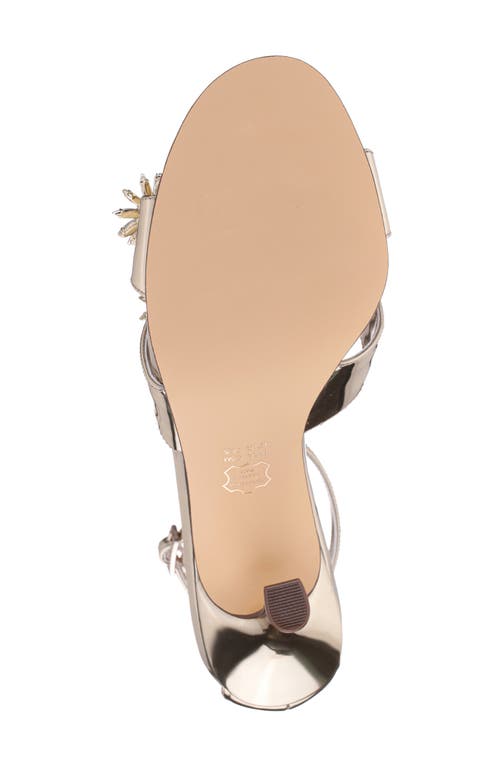 Nina Women's Dawn Dress Sandal With Crystal Flowers In Platino