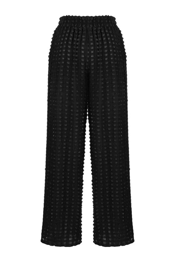 Shop Nocturne Textured Wide Leg Pants In Black