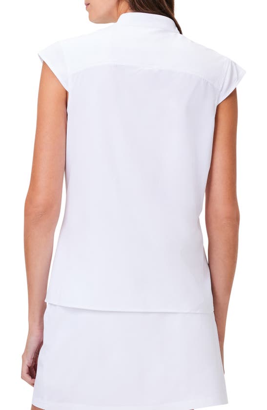 Shop Nz Active By Nic+zoe Tech Stretch Quarter Snap Shirt In Paper White