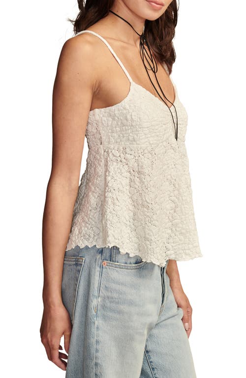 Shop Lucky Brand Texture Lace Camisole In Bright White