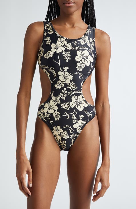 Cutout Active Jersey One-Piece Swimsuit