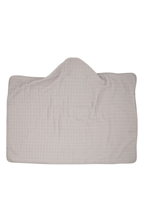 Little Unicorn Cotton Muslin & Terry Hooded Towel In Porpoise