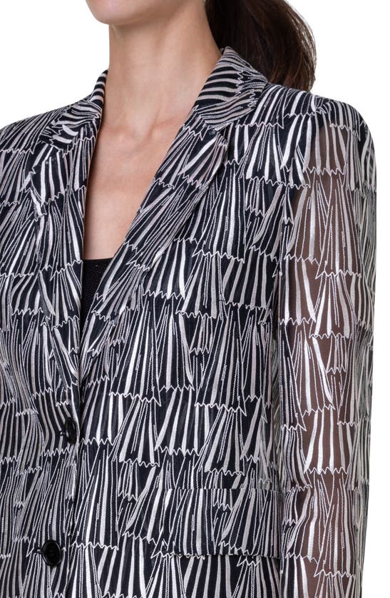 Akris Tonio Silk Jacket In Black-ecru