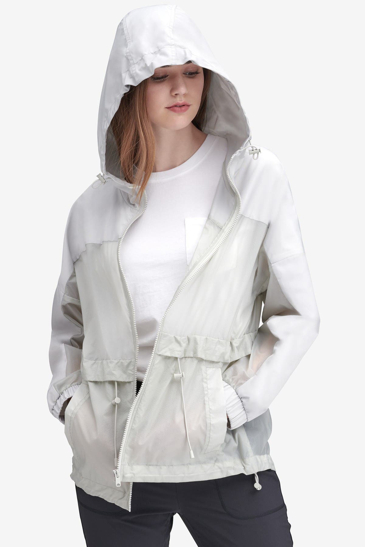 Marc New York Penrose Mixed Media Rain Coat - Gray - Short Coats