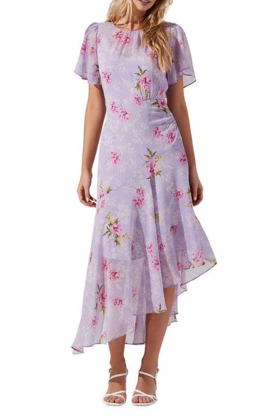 Astr Floral Print Dress In Lilac-pink Floral