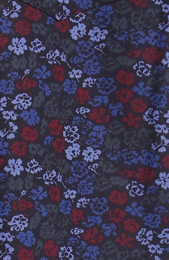 Shop Nordstrom Men's Shop Non-iron Floral Print Sport Shirt In Black Blue Flower Multi