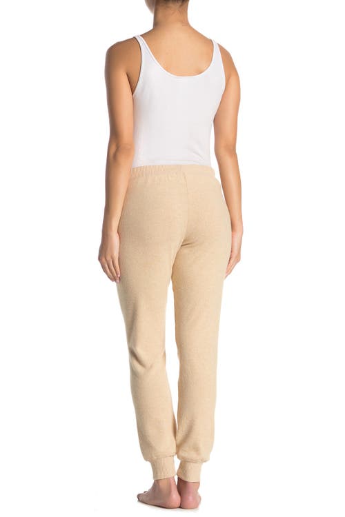 Theo And Spence Yummy Pocket Brushed Knit Joggers In Heather Oatmeal