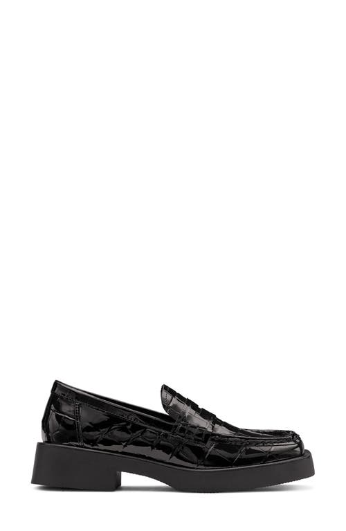 Shop G.h.bass Bowery Croc Embossed Loafer In Black