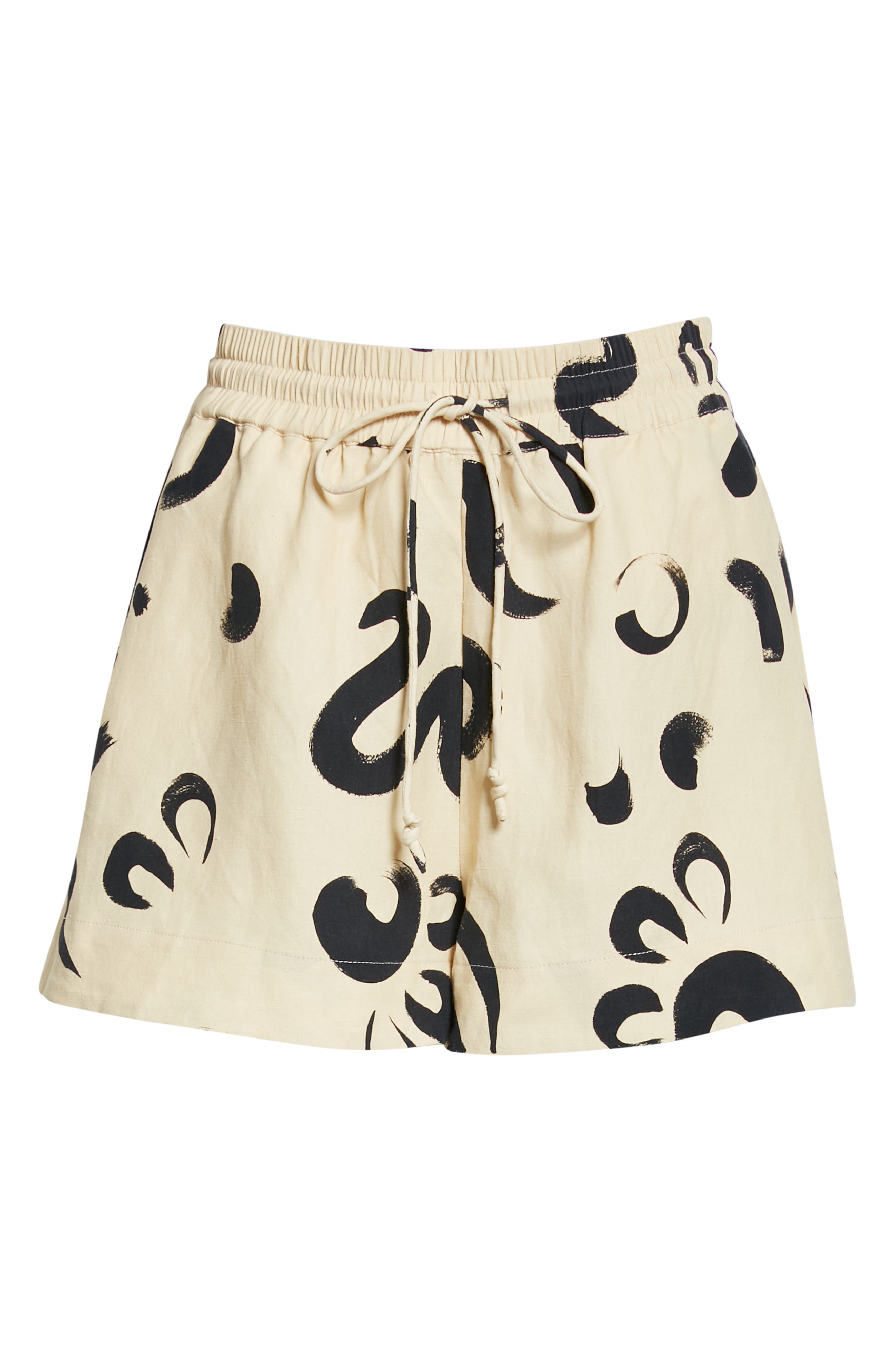 ALEMAIS Brush Stroke Silk & Linen Shorts in Clay at Nordstrom, Size 6 Us
