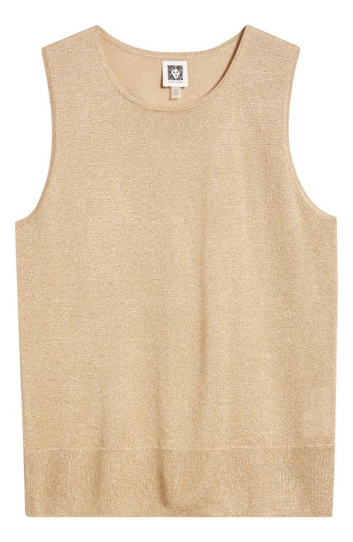 Shop Anne Klein Metallic Sweater Vest In Light Gold