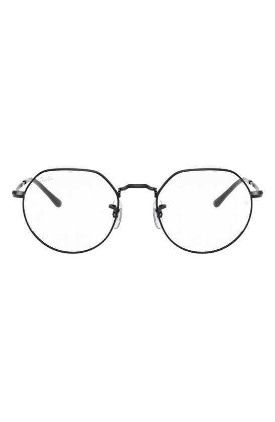 Shop Ray Ban 53mm Metal Optical Glasses In Shiny Black