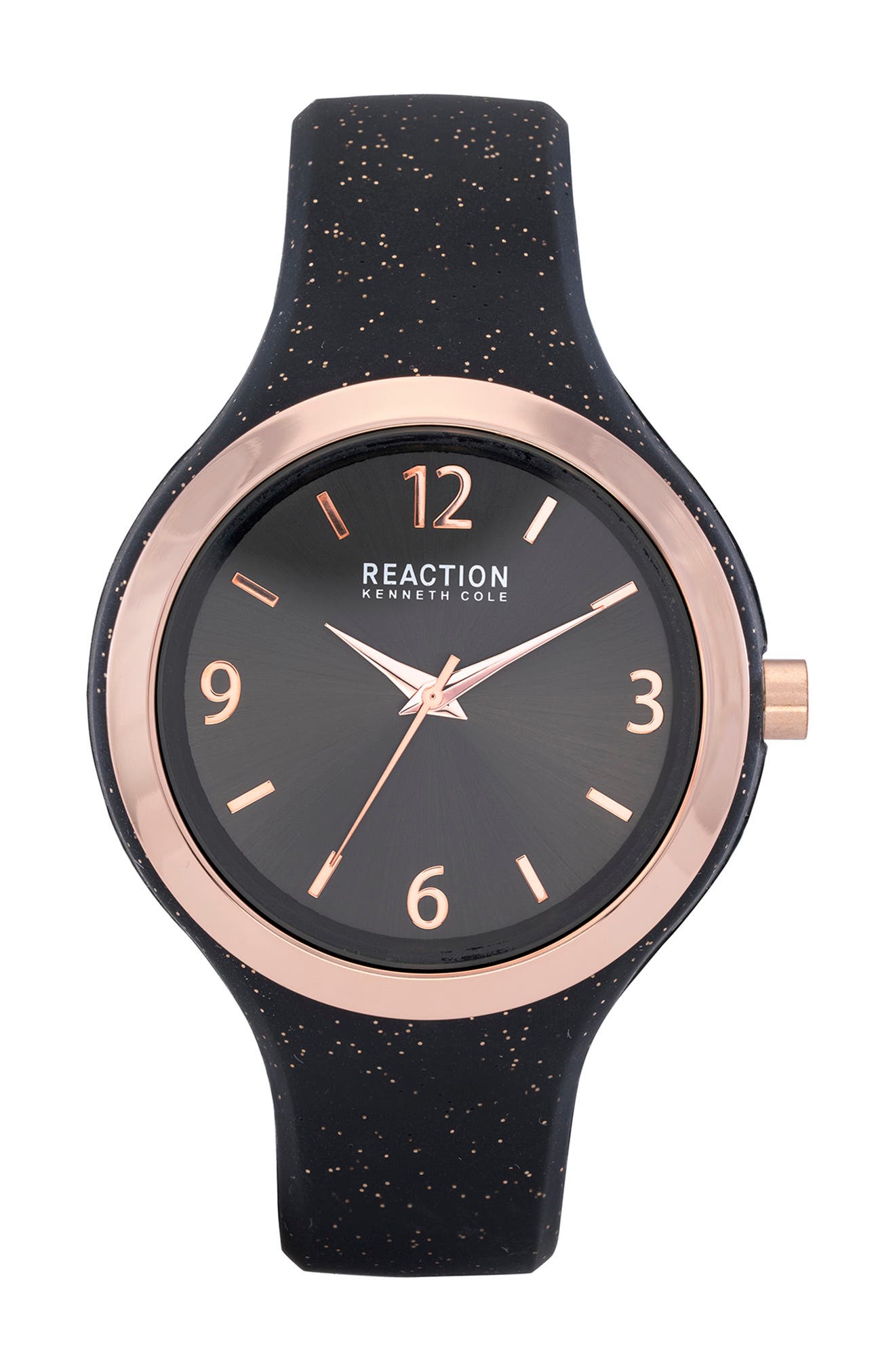 Kenneth Cole Reaction Women's Reaction 3 Hands Black Dial Silicone Watch