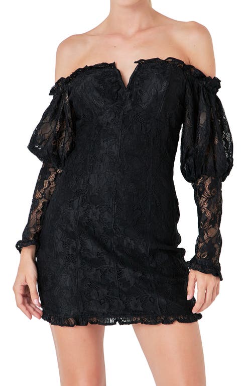 Endless Rose Women's Off-the-shoulder Fitted Mini Dress In Black