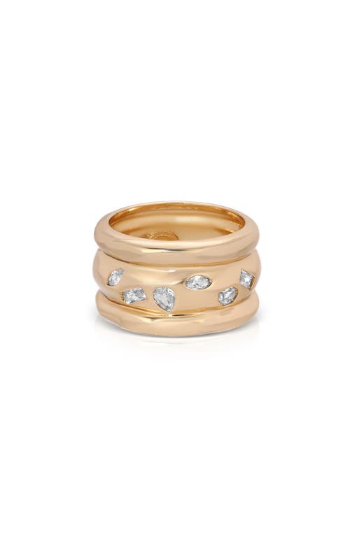 Cubic Zirconia Multiband Ring in Gold