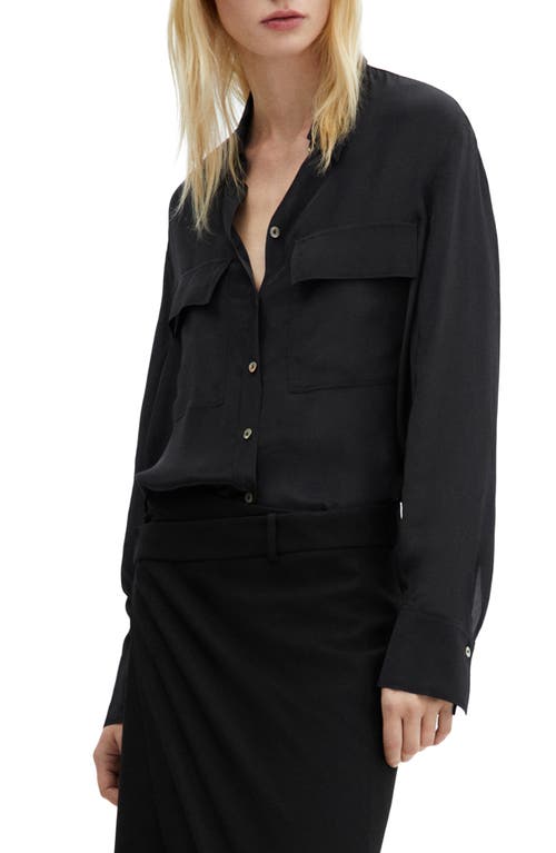 Massima Button-Up Shirt in Black