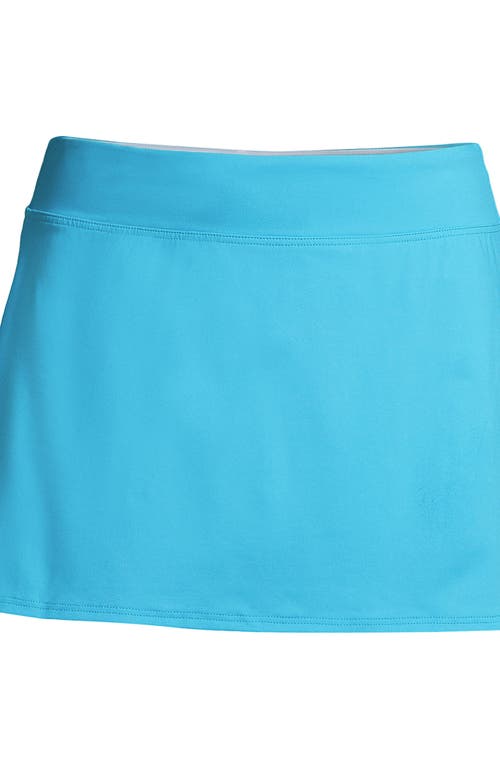 Shop Lands' End Plus Size Chlorine Resistant Tummy Control Swim Skirt Swim Bottoms In Turquoise