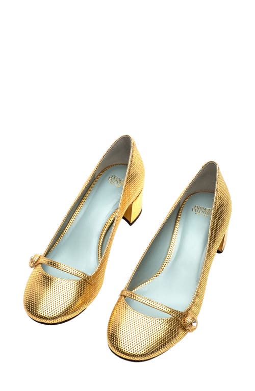 Shop Frances Valentine Gaga Pump In Leather Gold