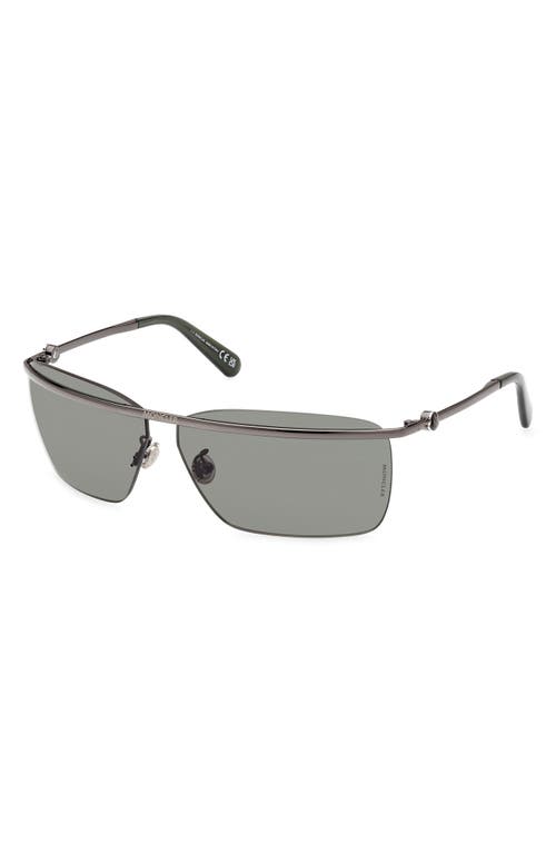 MONCLER MONCLER NIVELER 67MM OVERSIZE RECTANGULAR SUNGLASSES